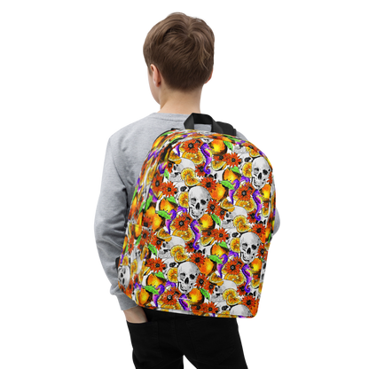 Minimalist Backpack (Skulls & Oranges)