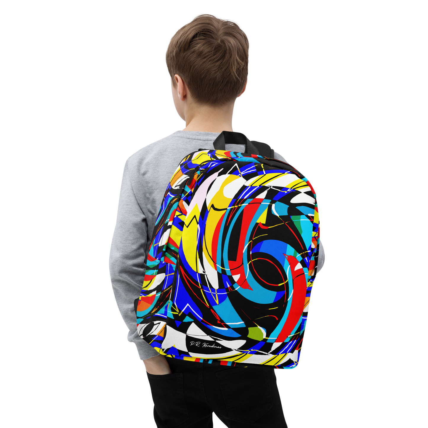 Minimalist Backpack (Blue Swirls)