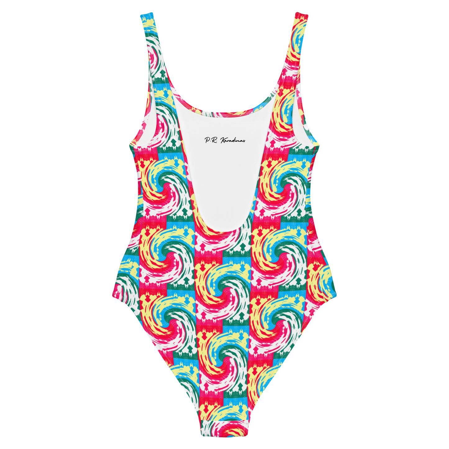 One-Piece Swimsuit (Pink Waves)