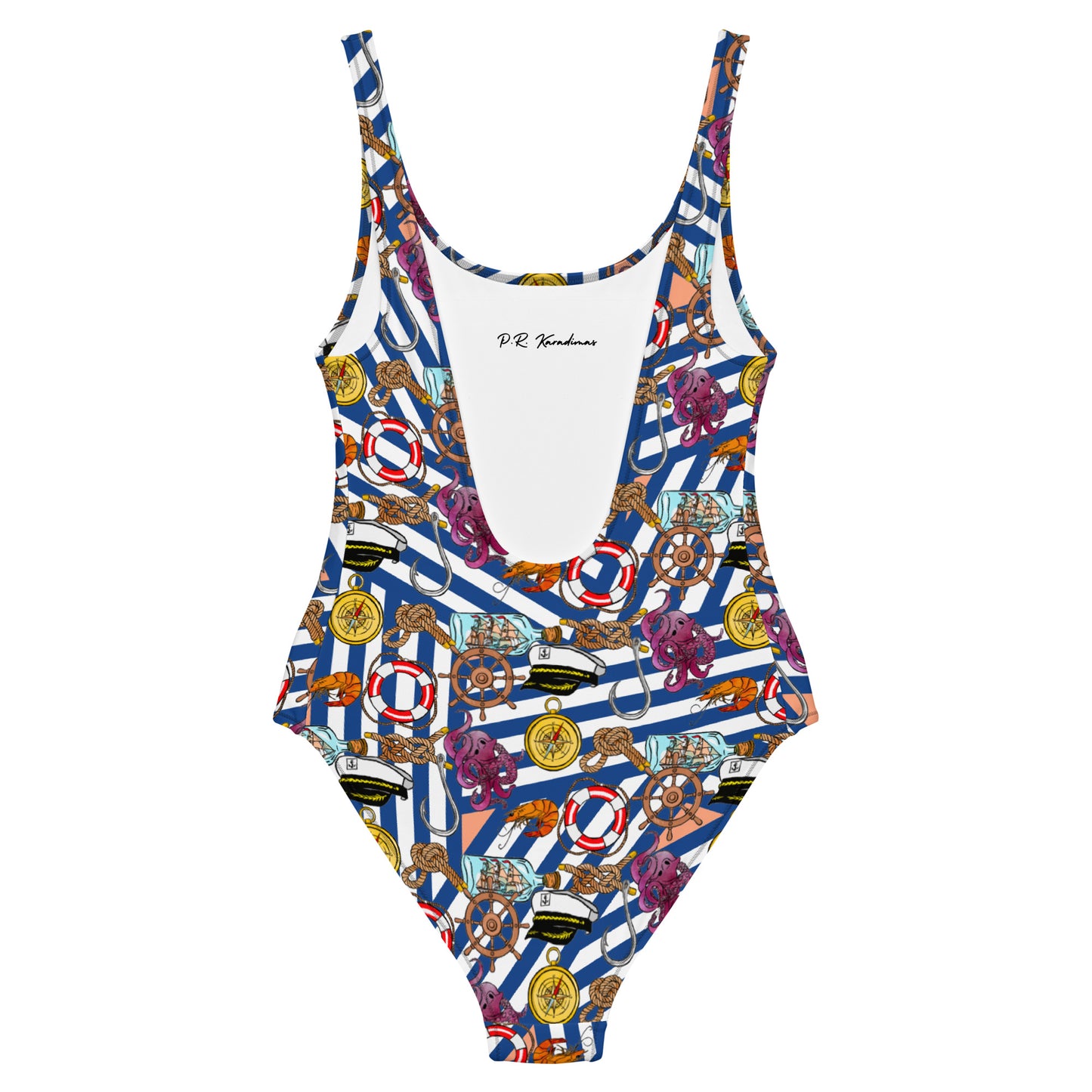 One-Piece Swimsuit (Nautical|Stripes)