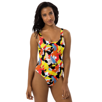 One-Piece Swimsuit (Abstract Ovals)