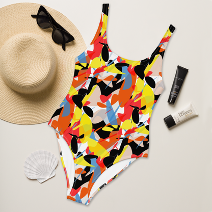 One-Piece Swimsuit (Abstract Ovals)