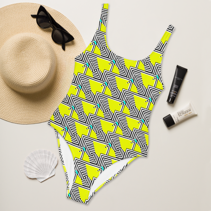 One-Piece Swimsuit (Retro Yellow)