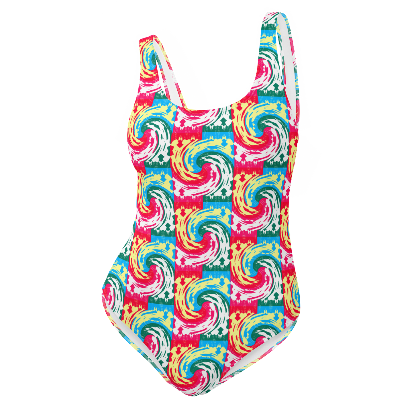 One-Piece Swimsuit (Pink Waves)