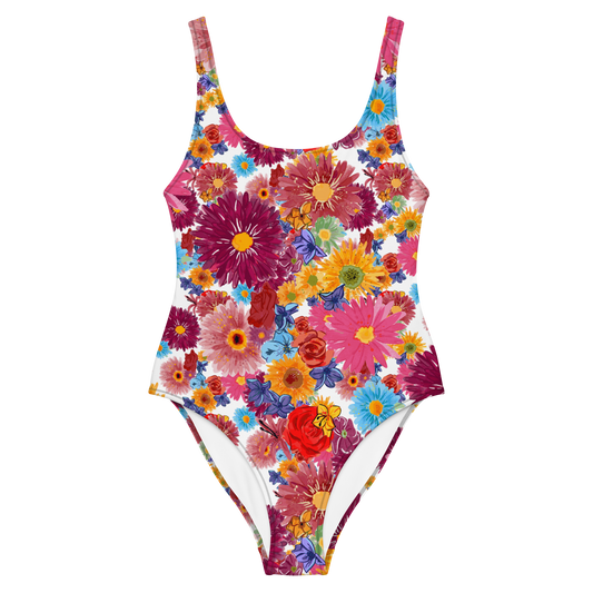 One-Piece Swimsuit (Watercolor Flowers)