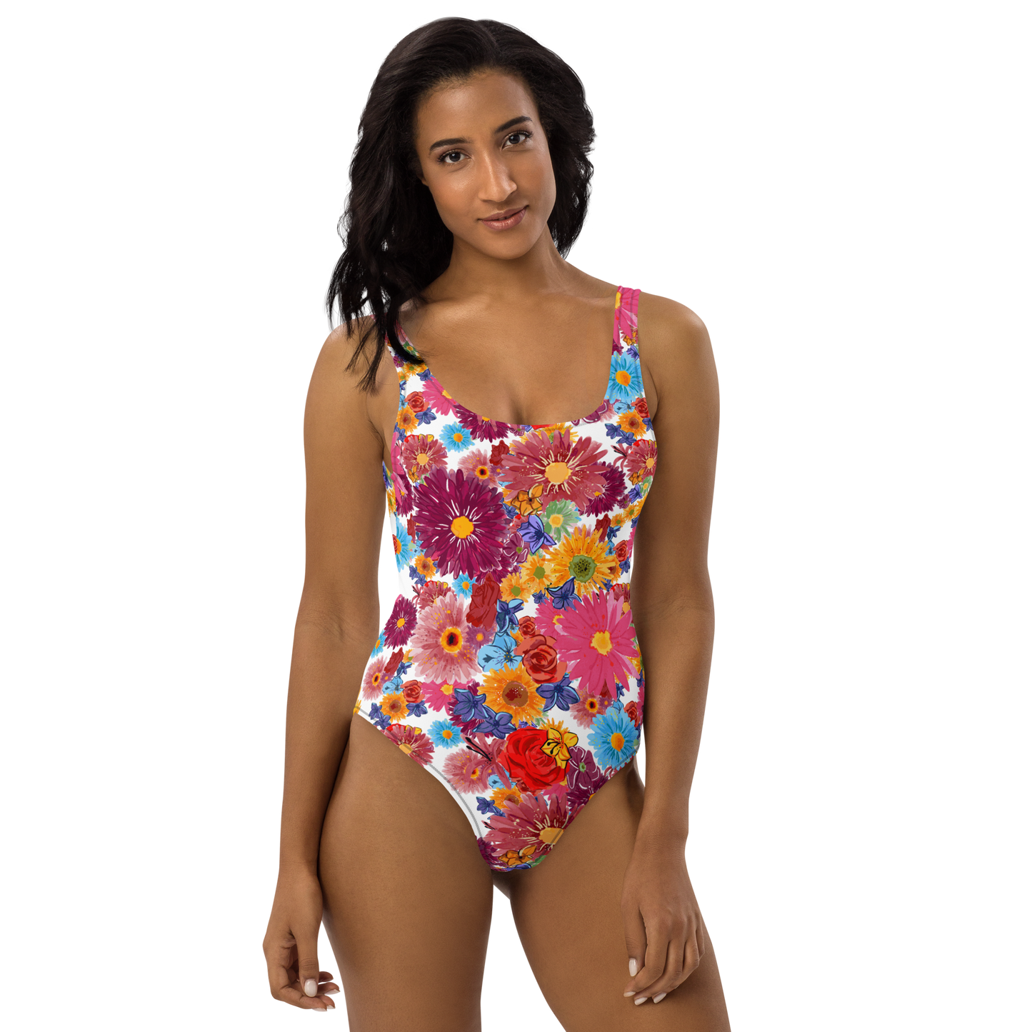 One-Piece Swimsuit (Watercolor Flowers)