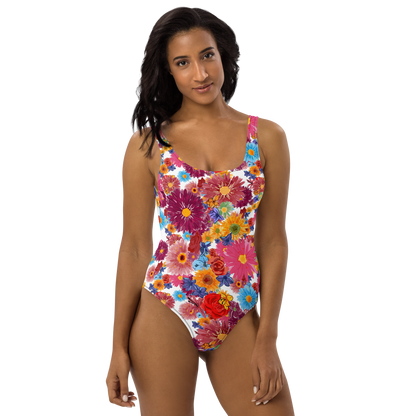 One-Piece Swimsuit (Watercolor Flowers)