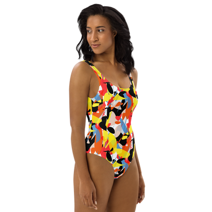 One-Piece Swimsuit (Abstract Ovals)