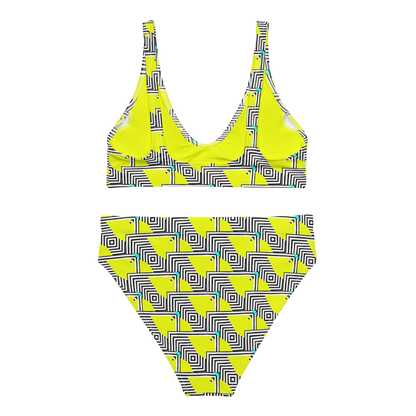 High-waisted bikini (Retro Yellow)