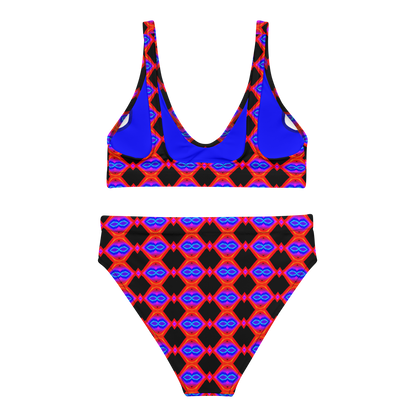 High-waisted bikini (Neon Honeycomb)