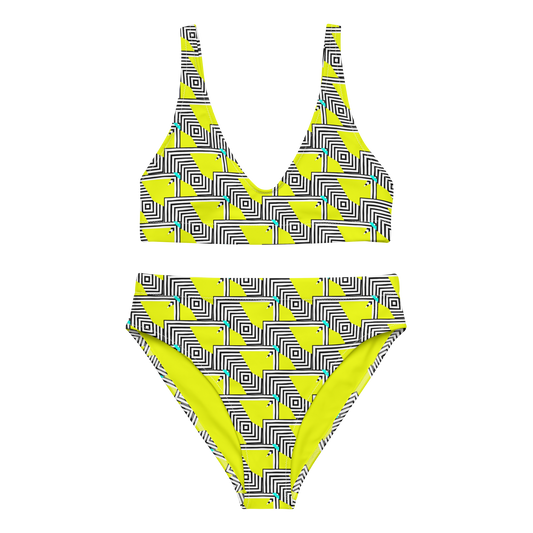 High-waisted bikini (Retro Yellow)