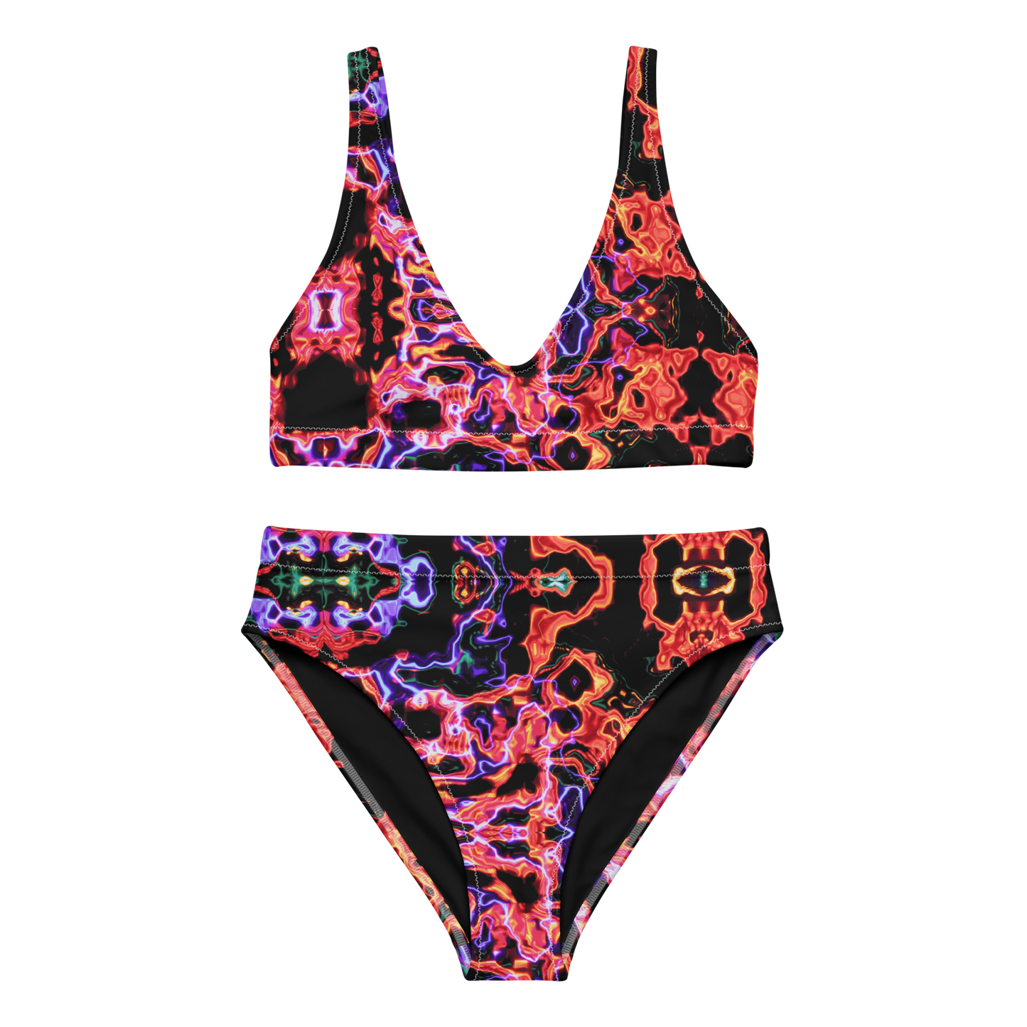 High-waisted bikini (Lava Lamp)