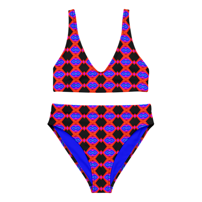 High-waisted bikini (Neon Honeycomb)