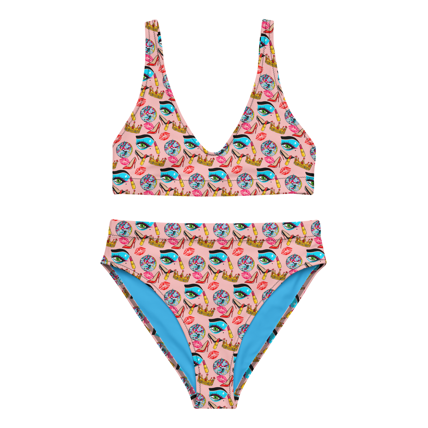 High-waisted bikini (Drag|Pink)