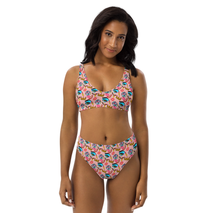 High-waisted bikini (Drag|Pink)