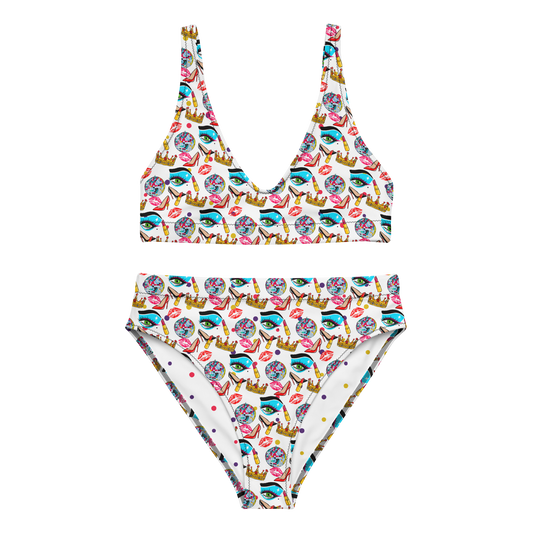 High-waisted bikini (Drag|Polka Dots)