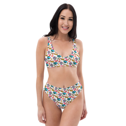 High-waisted bikini (Drag|Polka Dots)