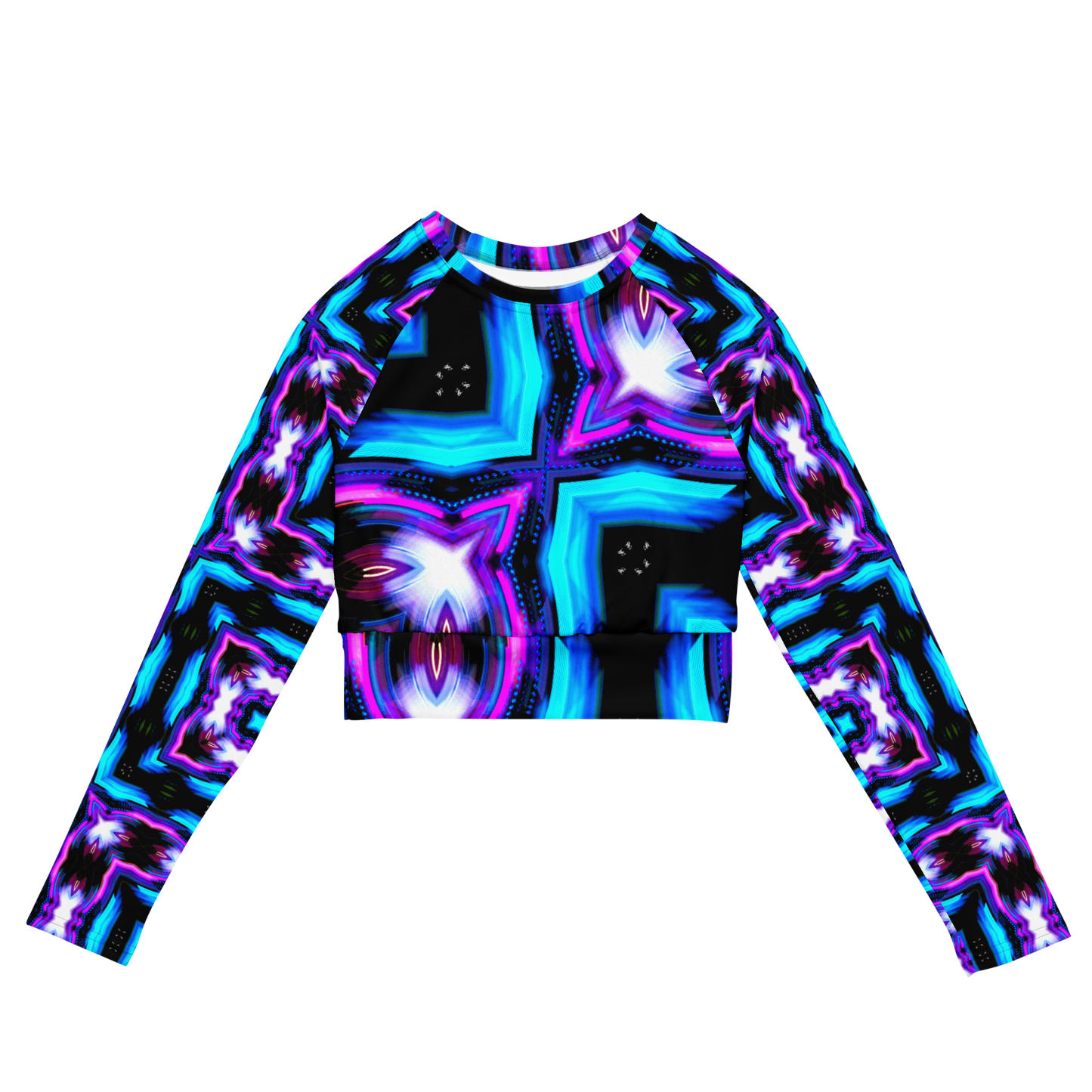 Long-sleeve crop top (Neon Purple & Blue)