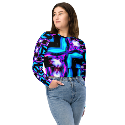 Long-sleeve crop top (Neon Purple & Blue)