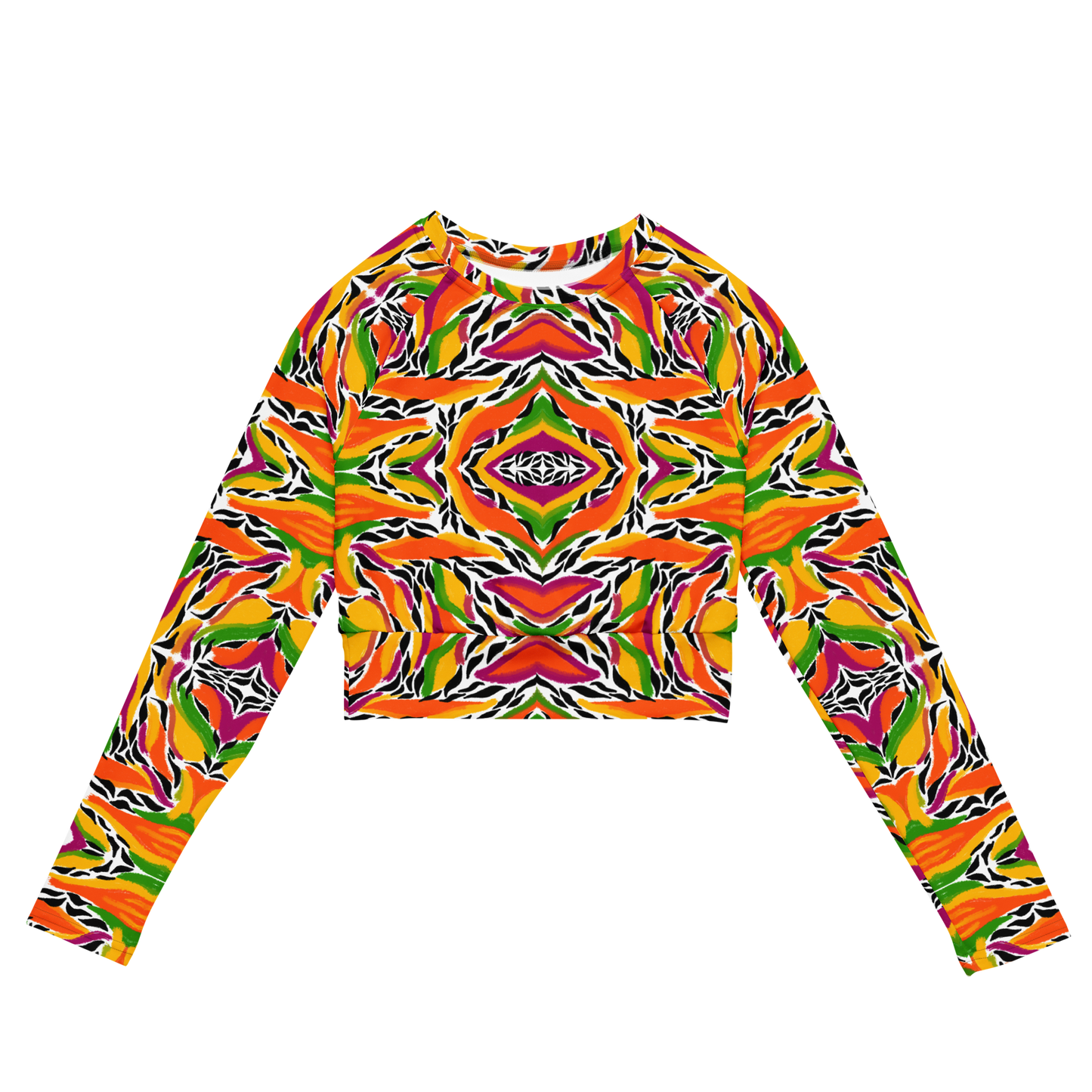 Long-sleeve crop top (Mango Mosaic)