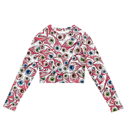 Long-sleeve crop top (Eyeballs|White)