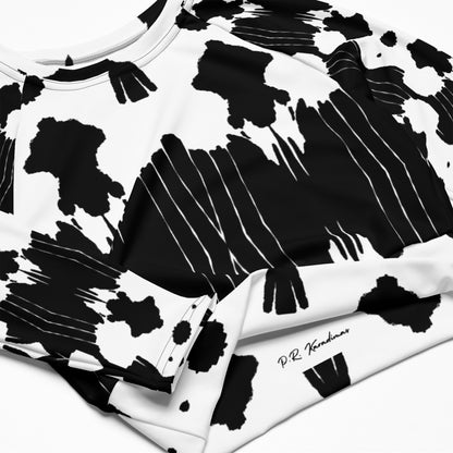 Long-sleeve crop top (Inkblot)