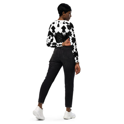 Long-sleeve crop top (Inkblot)