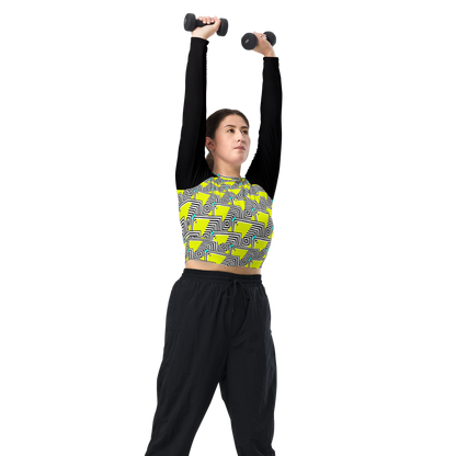 Long-sleeve crop top (Retro Yellow)