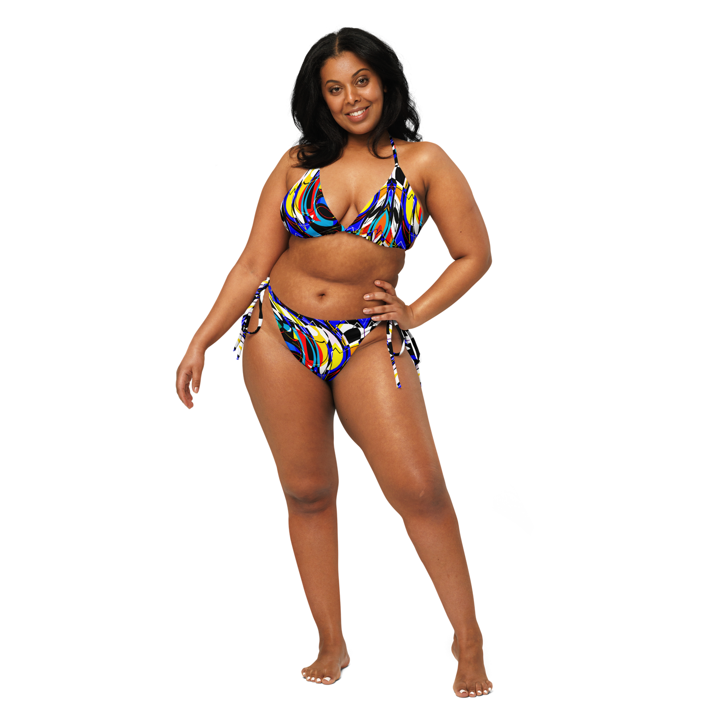 String bikini (Blue Swirls)