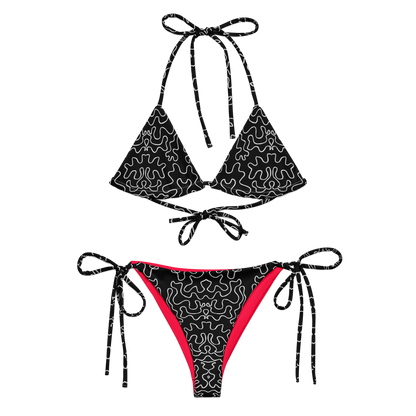 String bikini (Black & White Squiggle)