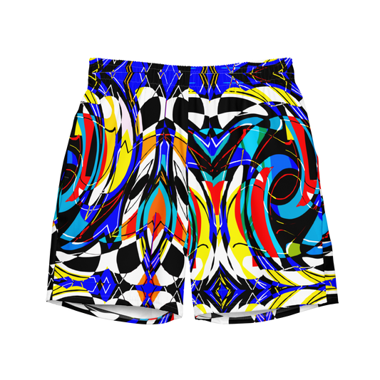 Men's swim trunks (Blue Swirls)