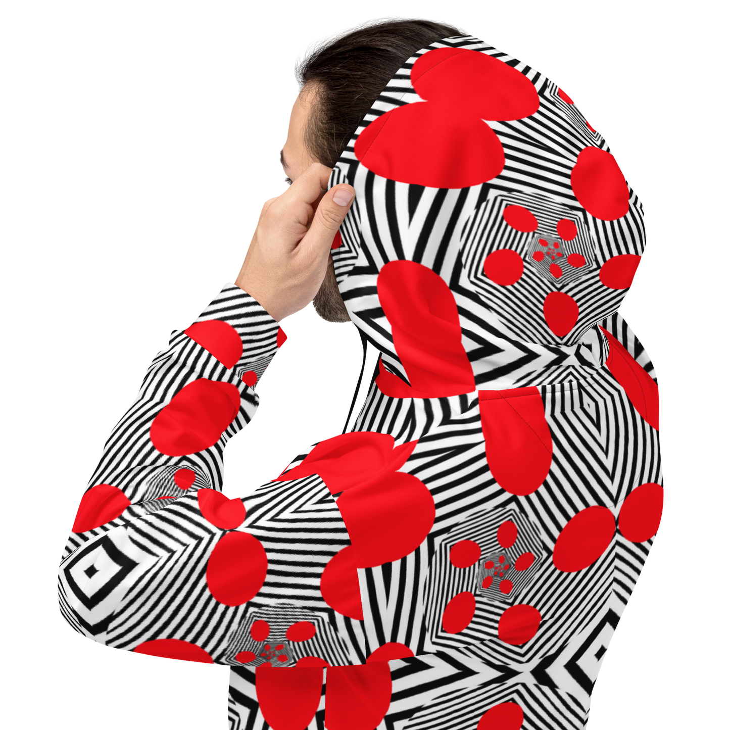 Unisex Hoodie (Red Geometric)