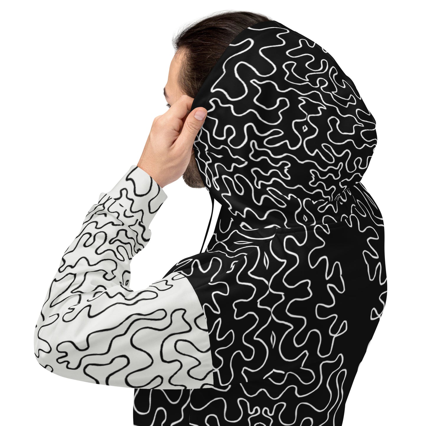 Unisex Hoodie (Black & White Squiggle)