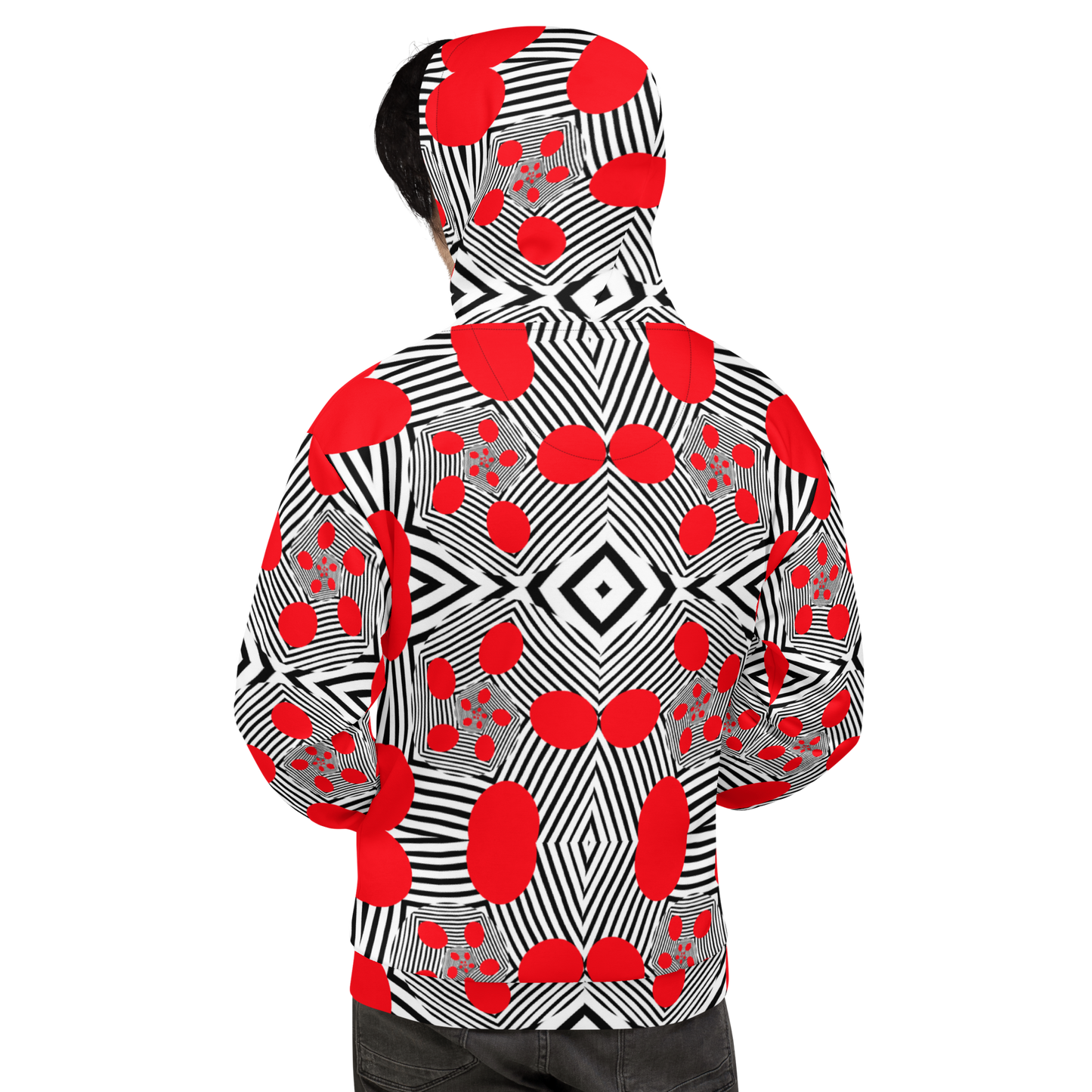 Unisex Hoodie (Red Geometric)