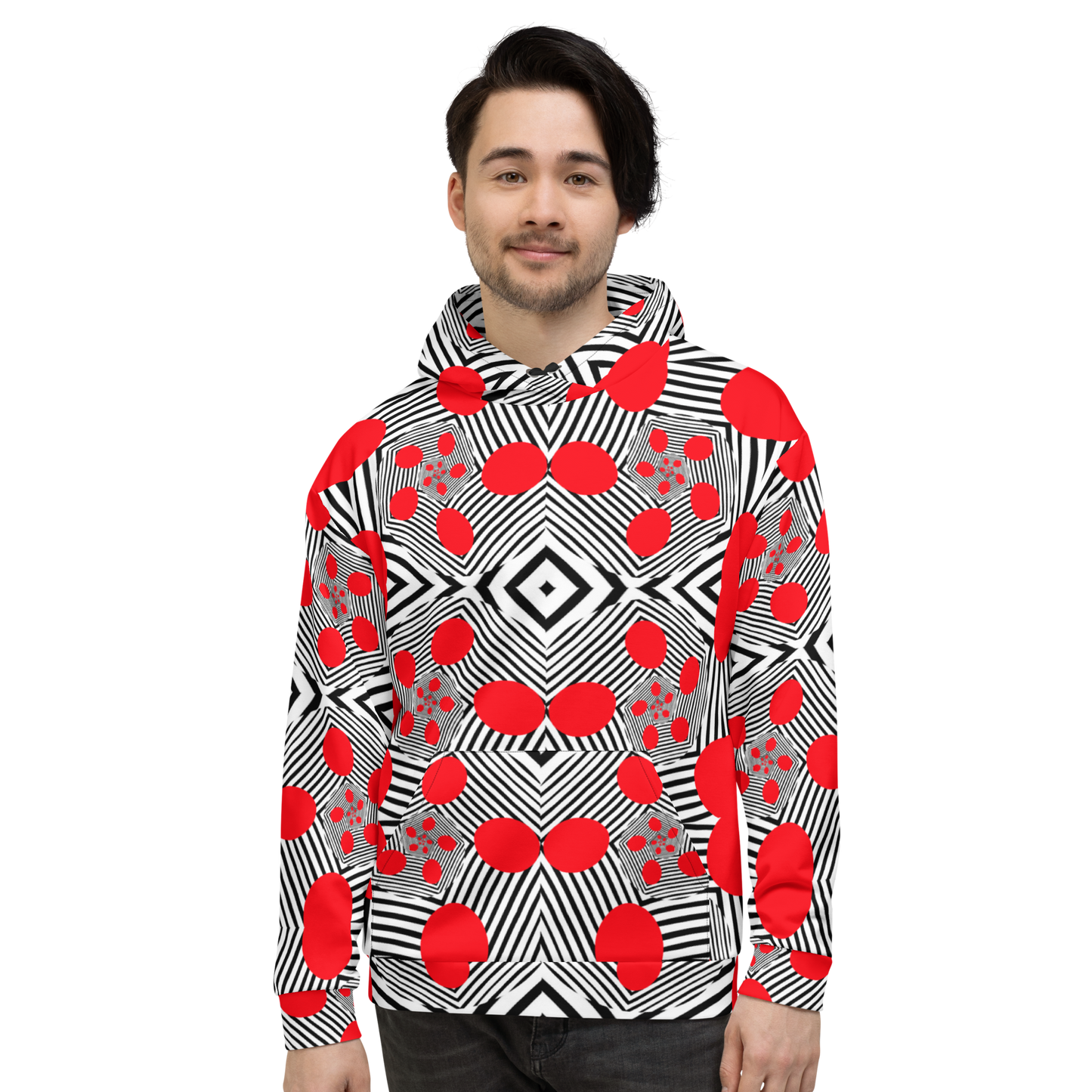 Unisex Hoodie (Red Geometric)