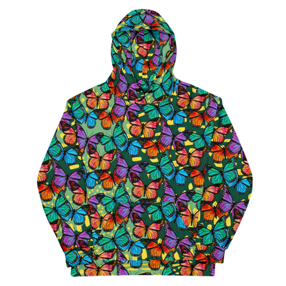 Unisex Hoodie (Butterflies - Green)