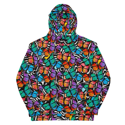 Unisex Hoodie (Butterflies - Black & White)