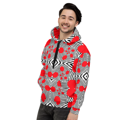 Unisex Hoodie (Red Geometric)