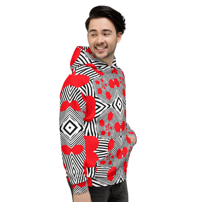 Unisex Hoodie (Red Geometric)