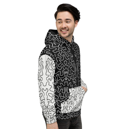 Unisex Hoodie (Black & White Squiggle)