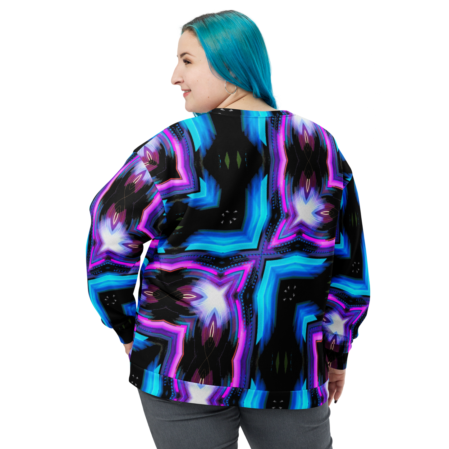 Unisex Sweatshirt (Neon Purple & Blue)