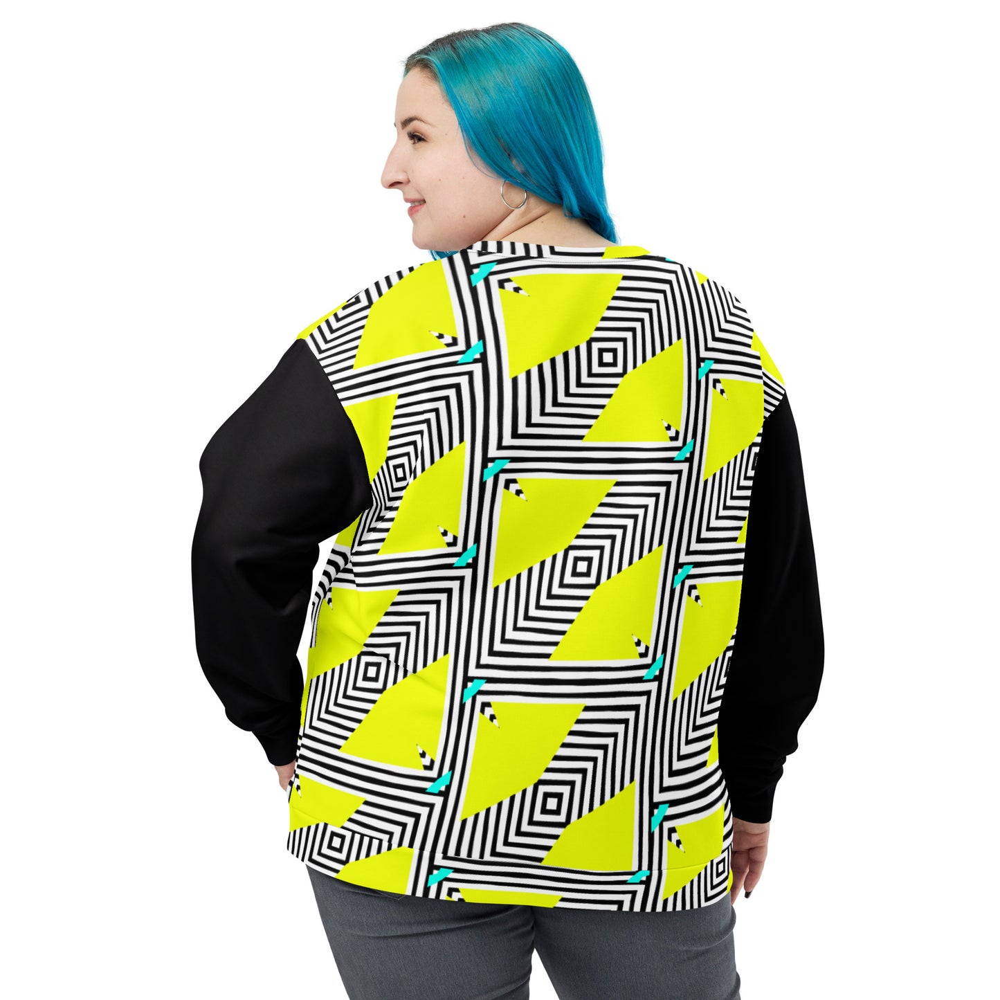 Unisex Sweatshirt (Retro Yellow - Black Sleeves)