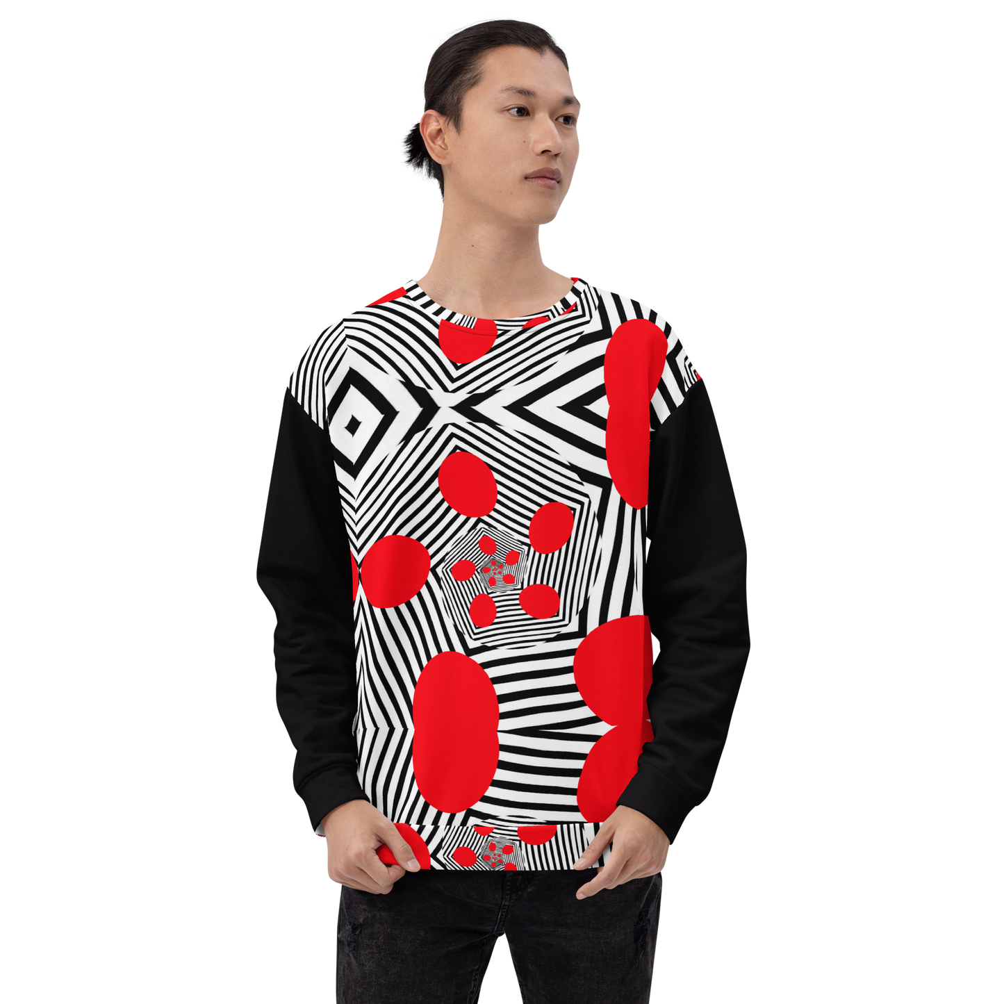 Unisex Sweatshirt (Red Geometric)