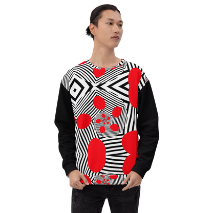 Unisex Sweatshirt (Red Geometric)