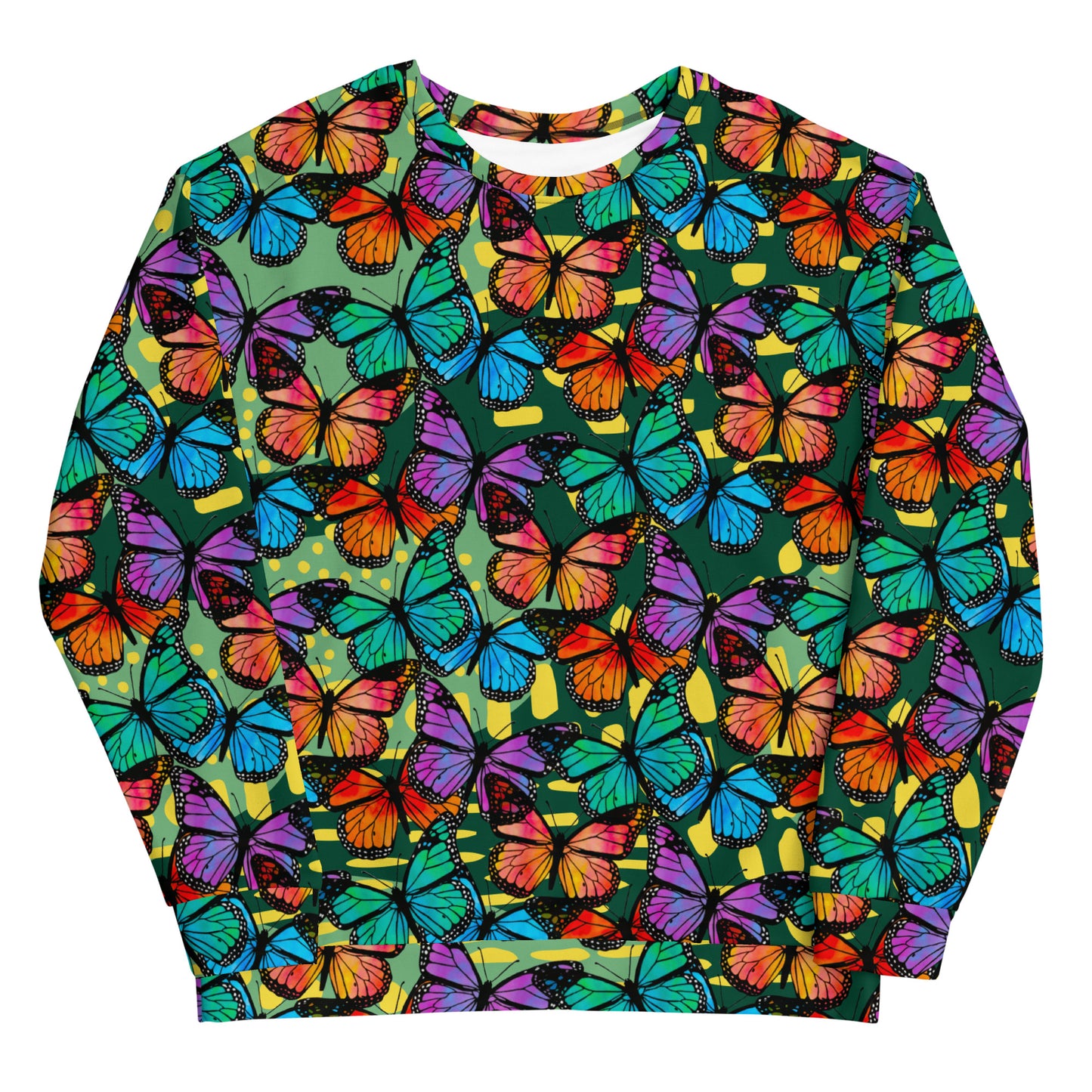 Unisex Sweatshirt (Butterflies - Green)