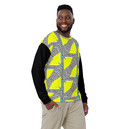 Unisex Sweatshirt (Retro Yellow - Black Sleeves)