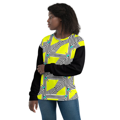 Unisex Sweatshirt (Retro Yellow - Black Sleeves)