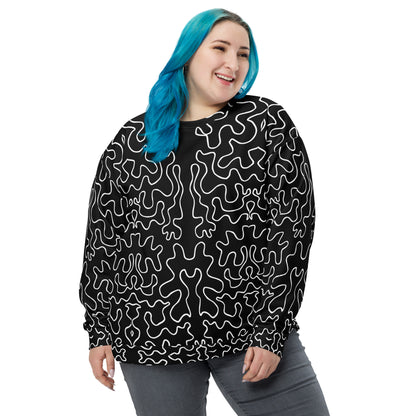 Unisex Sweatshirt (Black & White Squiggle)