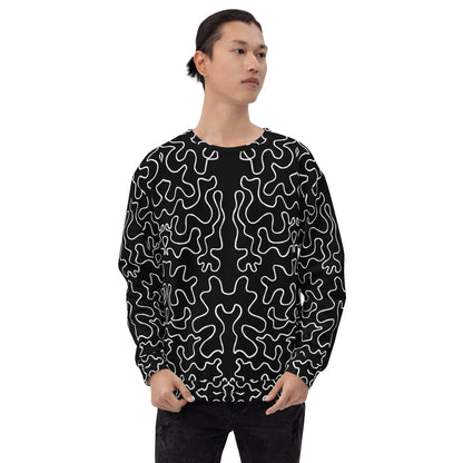 Unisex Sweatshirt (Black & White Squiggle)