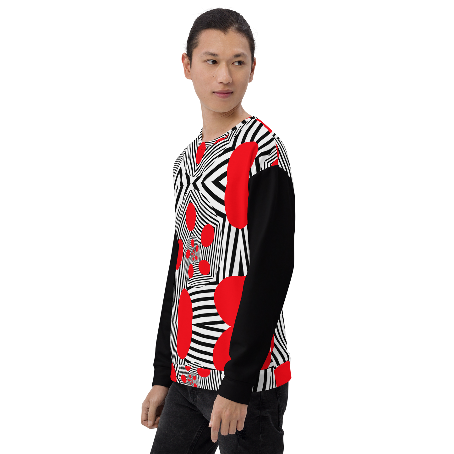 Unisex Sweatshirt (Red Geometric)